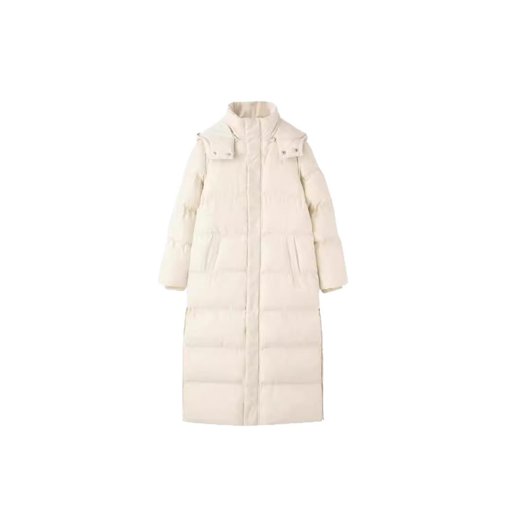 Chinese opera long college style down jacket women's winter fashion thickened loose warm white goose couple coat tide
