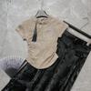 Новая вышитая футболка с коротким рукавом в китайском стиле, летний новый дизайн, нишевая, на пуговицах, с воротником-стойкой, топ с темпераментом