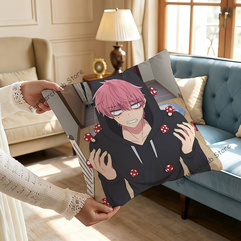 TTamon Anime Fukuhara Pillow Covers Cartoon Sofa Decorative Home Doublesided Printing Short Plush Cute Cushion Cover