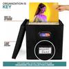 Vinyl Record Storage Box Portables Multi-functional Organizer with Lid for 12 In Albums Records Crate LP Album Storage