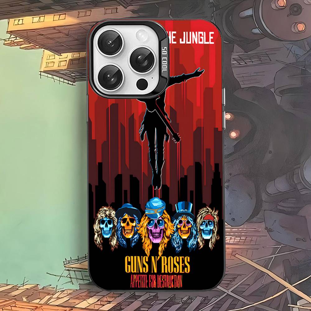GUNS N ROSES Для iPhone 17 16 15 14 13 12 11 Pro Max Plus Матовый Цветной Задний Чехол для Телефона