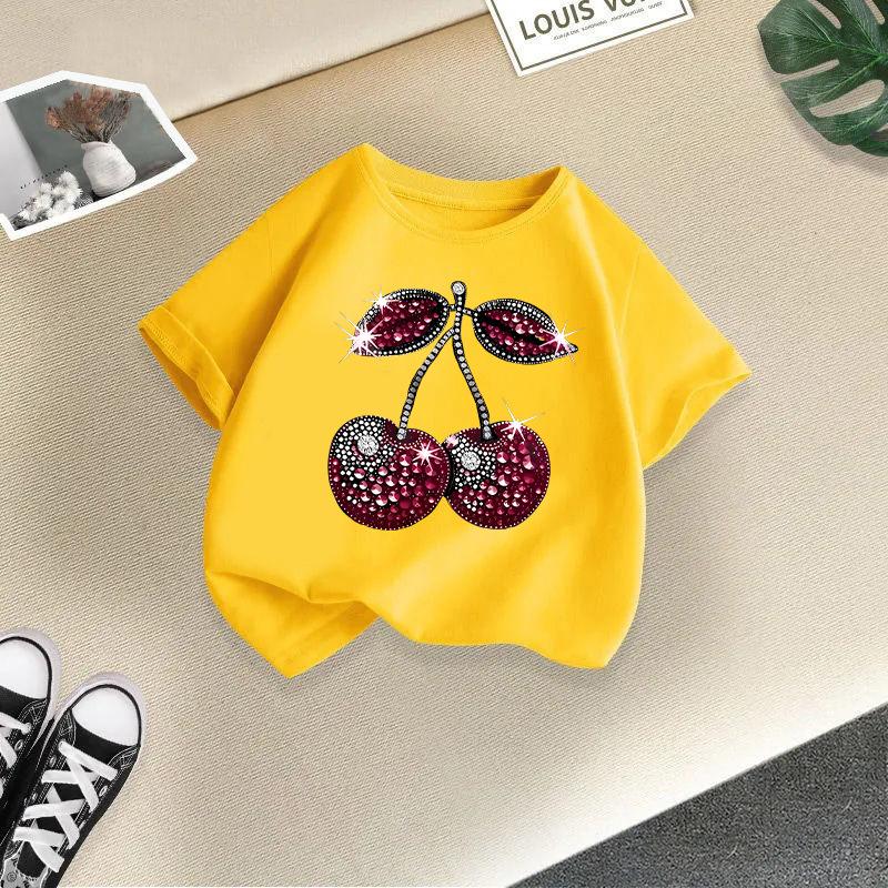 Children's Casual Short-sleeved T-shirt - Summer Girl's Cute Cherry T-shirt