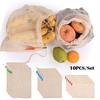 10 Pieces / Set of Fruit Organic Cotton Mesh Bags Can Be Reused To Reduce Carbon Footprint