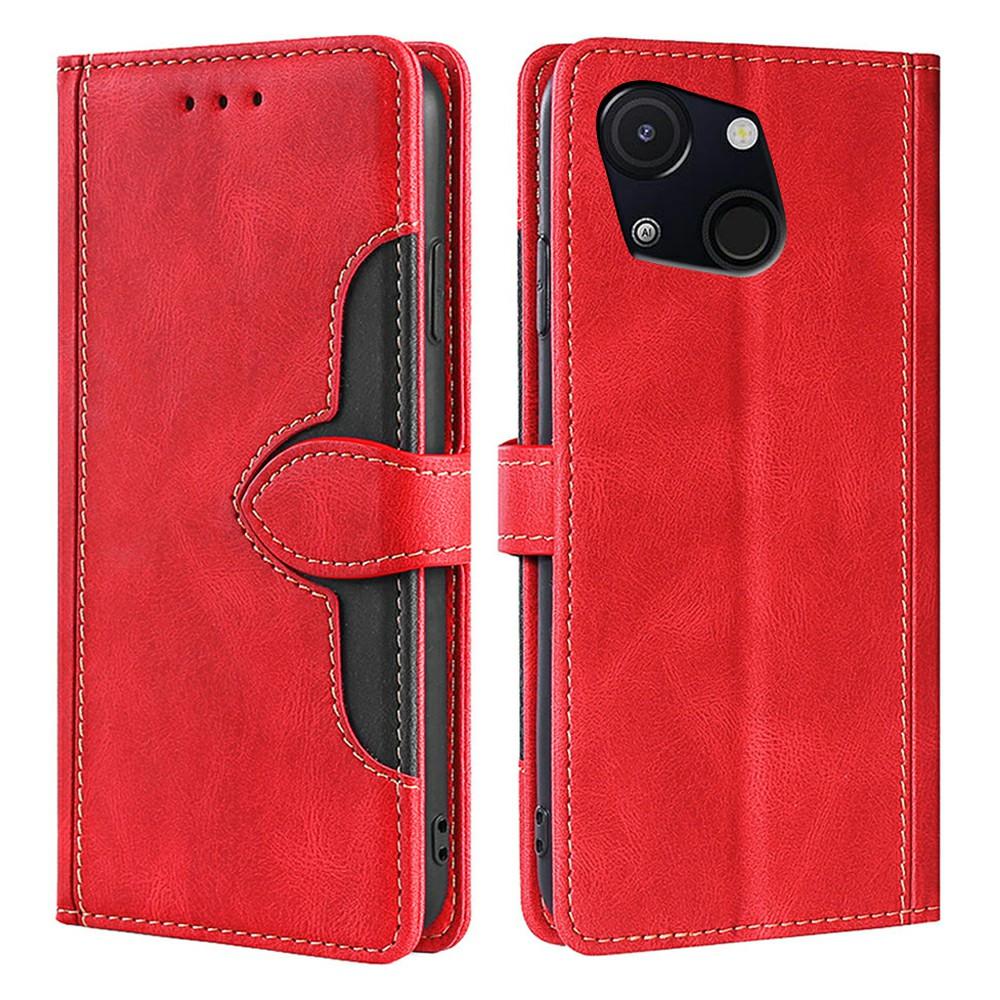 For Itel A50C Case Leather Wallet Phone Cover with Straw Hat Magnetic Clasp
