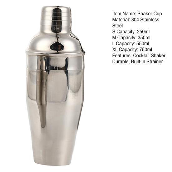 Large Capacity Mixing Cup Stainless Steel Cocktail Shaker Cup, Leak-Proof Martini Mirror Polished Easy Clean Wine Mixer Cleaning for Bar And Milk Tea