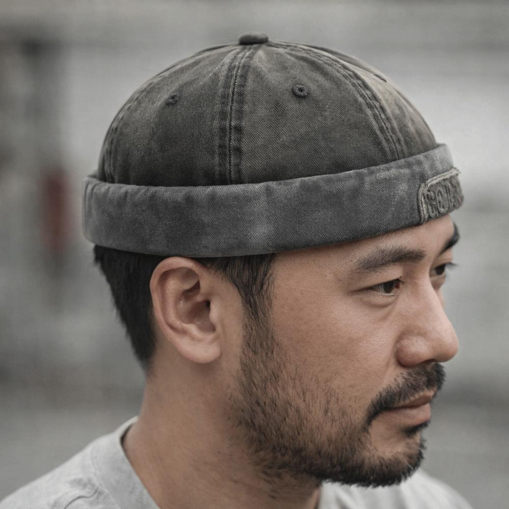 Cotton Brimless Melon Hat Solid Color Docker Beanie Casual Washed Landlord Cap Vintage