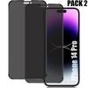 Защитная пленка анти-шпион для iPhone 14 Pro - E.F.CONNECTION - Набор из 2 штук - Твердость 9H - 0.30 мм - Черный
