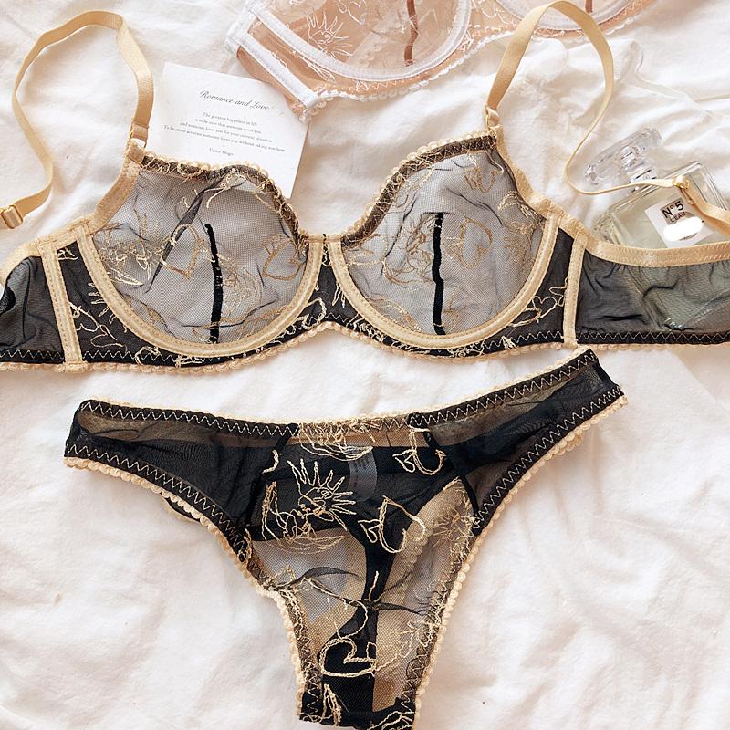 1 Set/Seamless Women Underwear Set Sexy Push Up Bra Ice Silk Breathable Wireless Detachable Padding Bras Backless Cross Lingerie