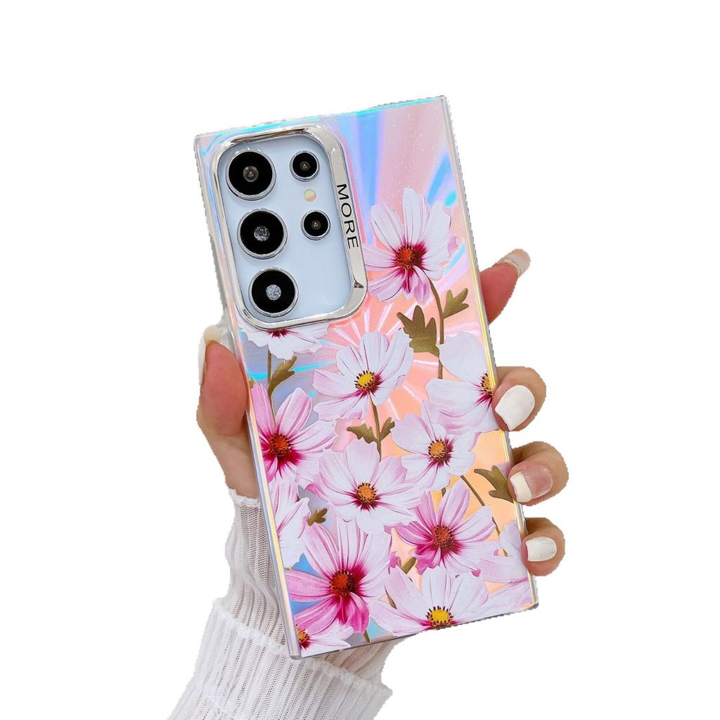 Electroplating Laser Flower Imd Suitable for Samsung S25 Ultra Mobile Phone Case A16 Full Cover Anti Fall S24plus