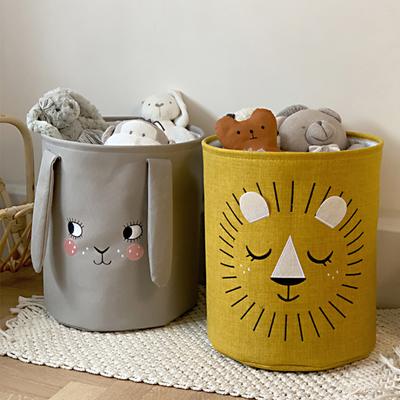 Корзина для хранения Отдельностоящая корзина для игрушек большой емкости из ткани с мультяшными животными для гостиной