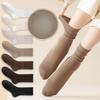 Female Autumn and Winter 5A Antibacterial Long Tube Boneless Moon Child Pile Socks