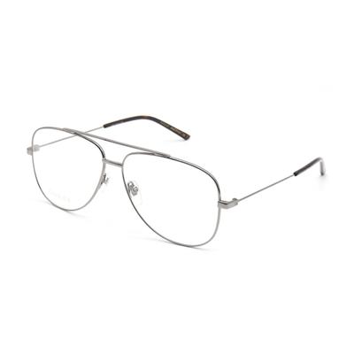 Gucci Очки [Доступные диоптрии] Серия Cool Серебряная оправа, черные заушники 001 F Футляр для очков (случайный размер и цвет) + салфетка для очков