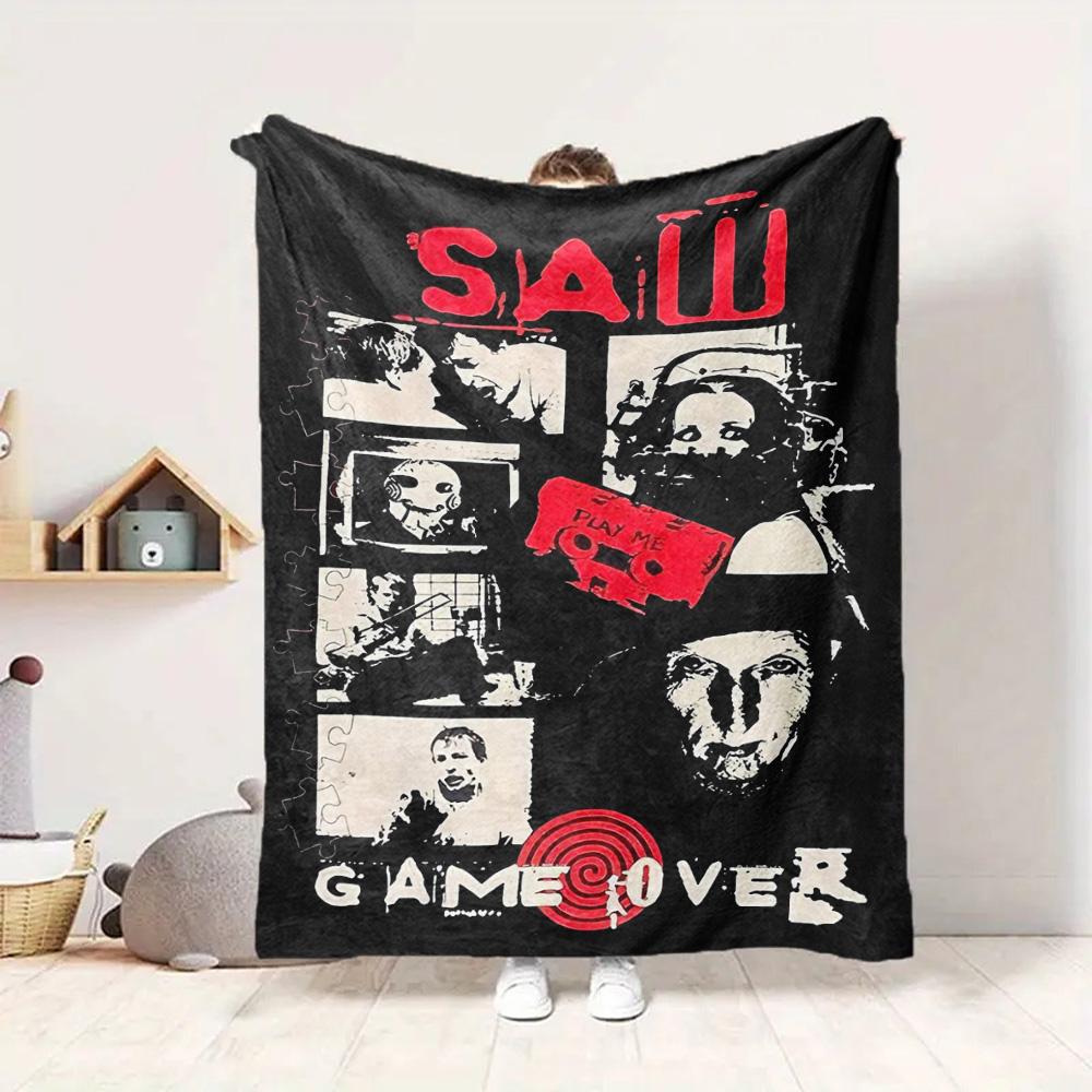 Saw Game Flannel Blanket Throw Blanket Soft Warm Sofa Bed Camping Car home Decor Unique Christmas Gift C9301375