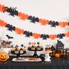 Holiday Atmosphere Decor 5 Pcs 10FT Halloween Banner, Spooky Spider Bat Skull Ghost Themed Party Decorations Pumpkin Hanging Bunting Garland