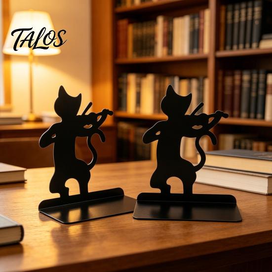 Металлическая подставка для книг 1 пара, Книжные подставки в виде кошек, Милые подставки для книг для полок, Декоративные прочные стопперы-поддержка для домашнего офиса, стола, книжной полки, Декор для рабочего стола