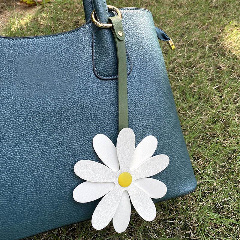 1 шт. ромашка орнамент искусственная кожа цветок брелок модная сумка шарм многофункциональный багаж кулон аксессуары ювелирные изделия декор