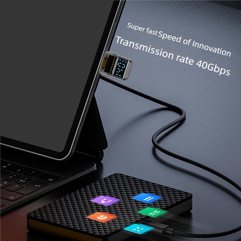 Цифровой адаптер-удлинитель USB-C на USB-C, 100 Вт, быстрая зарядка, штекер-розетка, передача данных 40 Гбит/с