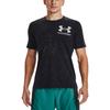 Under Armour Футболка с коротким рукавом и круглым вырезом в американском стиле с принтом большого логотипа для бега, мужская, черная 1372590-001