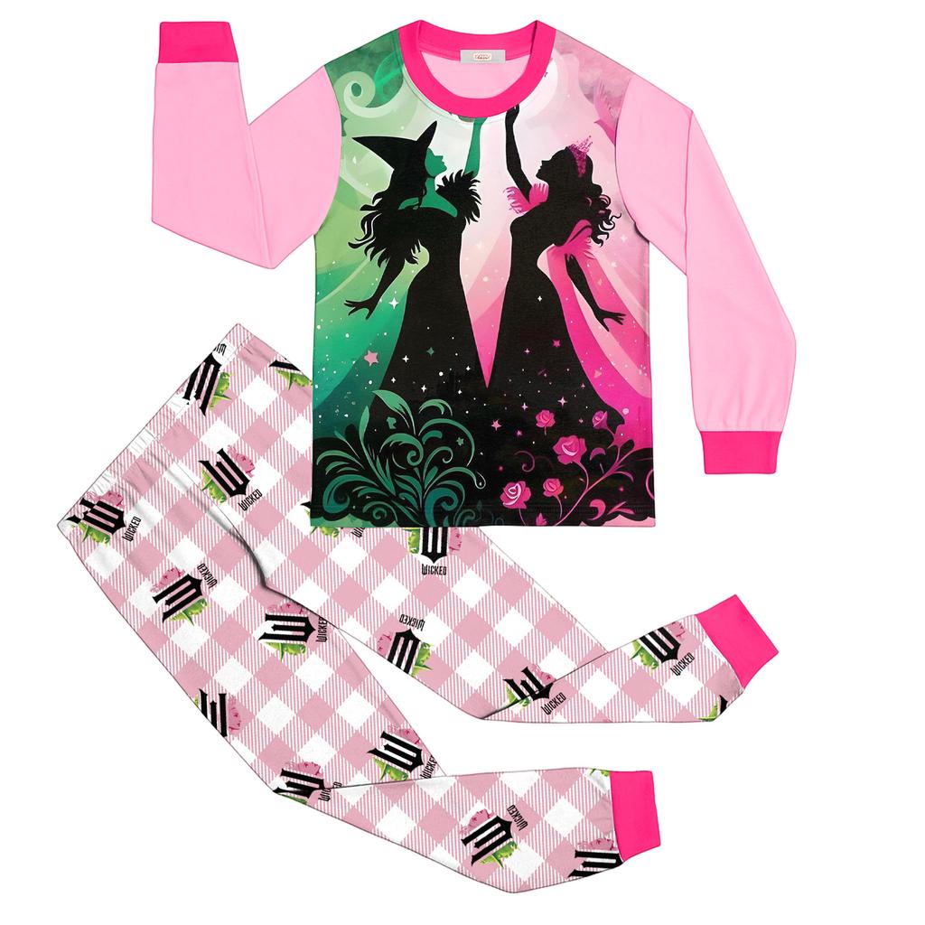 Children's Fashion Suit Skirt Round Neck Long Sleeve Top Pants