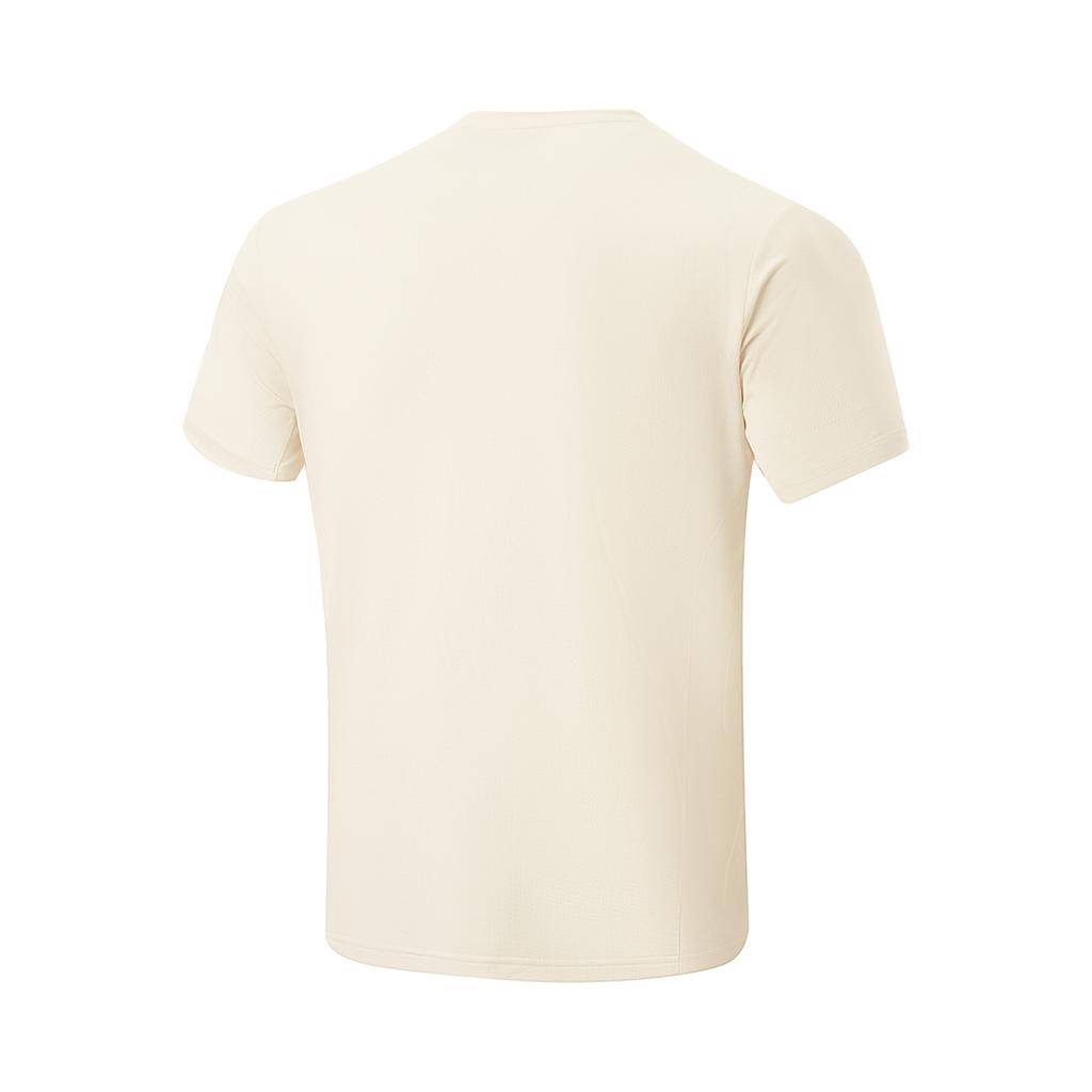 Футболка мужская Li Ning Mens Running Series быстросохнущая дышащая с круглым вырезом и логотипом, светоотражающая, с коротким рукавом, рок-бело-серая ATSU051-4