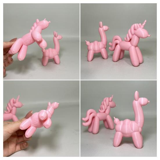 3D Printed Alpaca Figurine Horned Horse Statue Animal Sculpture Home Office Bedroom Desktop