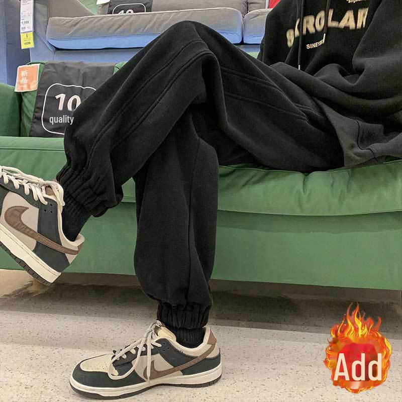 Мужские серые спортивные брюки широкого кроя, модель 2023 года, свободный крой, шаровары, идеально подходят для строительных площадок осенью и зимой.