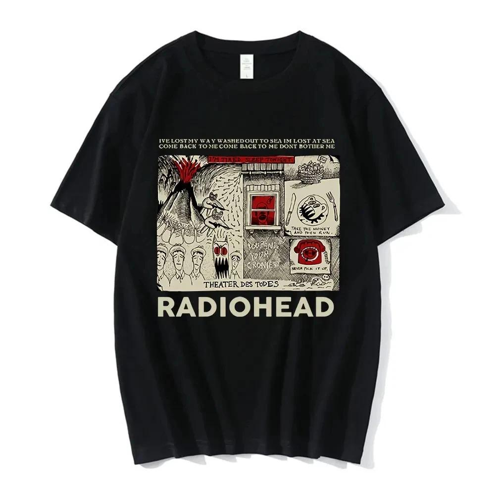 Retro Rock Band T-Shirt R-radiohead Men T-shirts Hip Hop The Bends Music Album Print Tee Shirt Oversize Top Daily Streetwear Tee