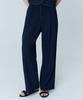 OPENING SUNSHINE Puff Sleeve Crop Jacket_Two-Pleat Wide Pants Set_Navy