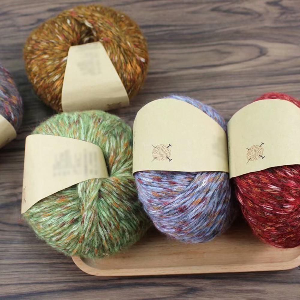 1pc Colorful Wool Thread Camel Fleece Flower Color Broken Dyeing Thread Weaving Scarf Coat Thread Mohair Stick Needle Thread