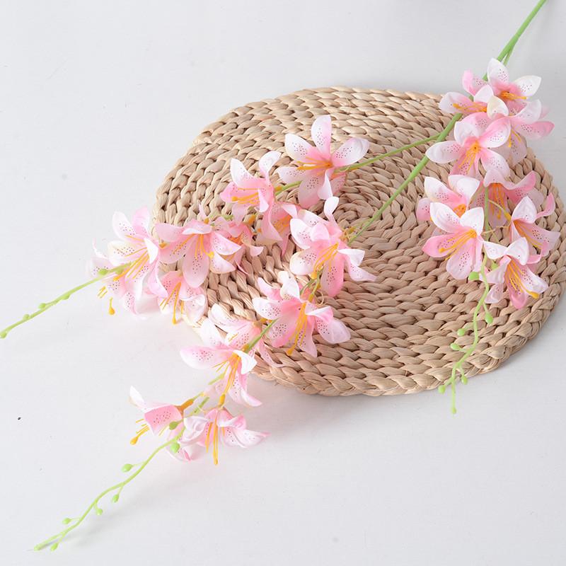 Высокая ветка лилии шелковый материал искусственные цветы для домашнего декора свадьбы