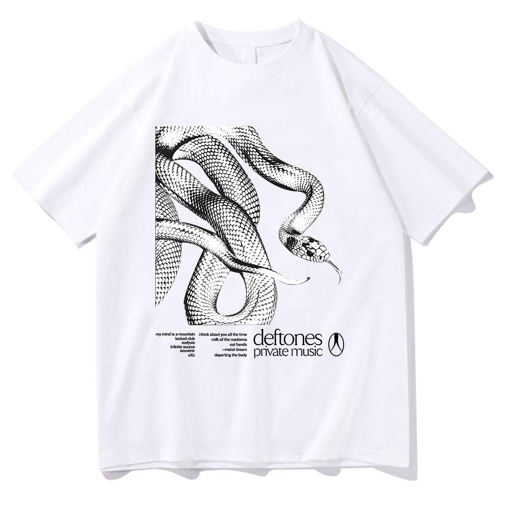 Deftones Private Music Track List Tshirt 2025 Summer Mens Womens Hip Hop Rock Top Fashion Pure Cotton Oversized Tshirt