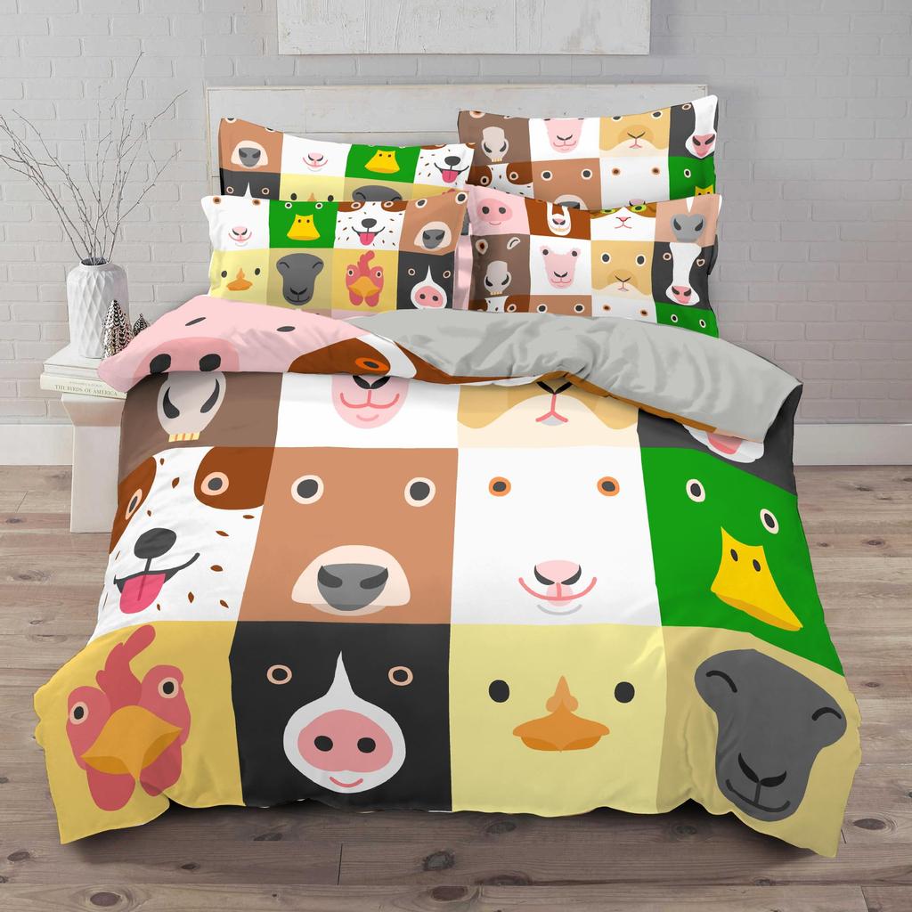 Комплект постельного белья с 3D мультяшными животными и сложенным одеялом и наволочкой с рисунком кошки, 2 или 3 предмета, AU240 * 270, крупногабаритное украшение для дома