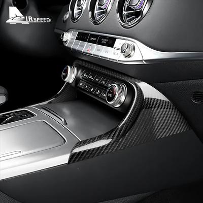 Настоящая крышка из углеродного волокна для Kia Stinger 2018 Леворульный автомобиль Центральная рамка кондиционера Аксессуары для отделки интерьера