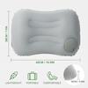 UWJOWP Inflatable Neck Pillow 2-Pack Travel Pillow for Airplane Train Camping Gray+Navy 34x22cm