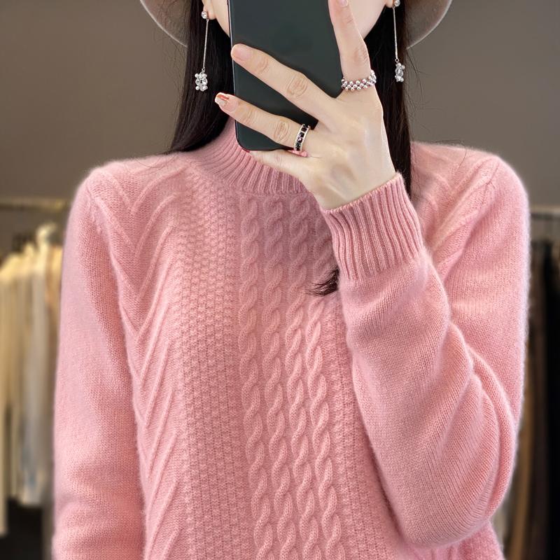 Женский кашемировый свитер Qinghe кашемир 30% кашемир 70% шерсть теплый и модный универсальный осенне-зимний