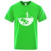 Men's T-shirt High-quality Moon Clean Printing Casual Cool Loose O-neck Men's T-shirt Hip-hop T-shirt