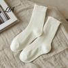 Frilly Lace Trim Ankle Socks Women Ruffle Turn-Cuff Crew Socks, Breathable Combed Cotton Lettuce Edge Ribbed Knit for Girls Girls, Soft Stretchy