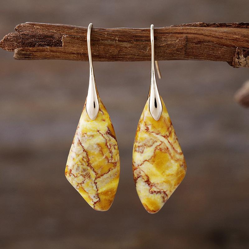 BLINGBAY Women's Pendant Earrings Bohemian Ethnic Vintage Natural Stone Earrings Modern Birthday Party Jewelry Gift