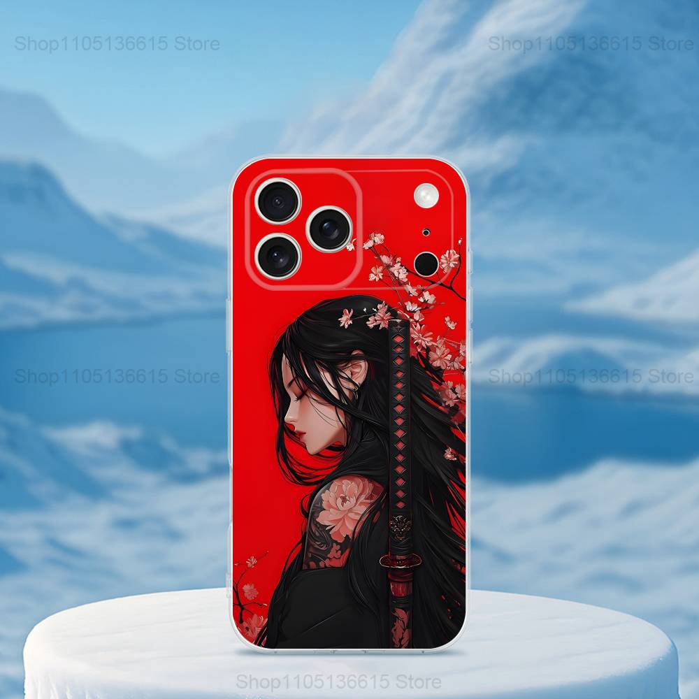Крутая Арт Воинственная Женщина Для iPhone 12, Mini, 16, X, 17, Plus, 11, Max, 13, XR, 15, Pro, 14, SE, XS, Прозрачный Мягкий Чехол