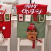Christmas Back Chair Cover Protection Washable Sturdy Dining Decoration for Festival