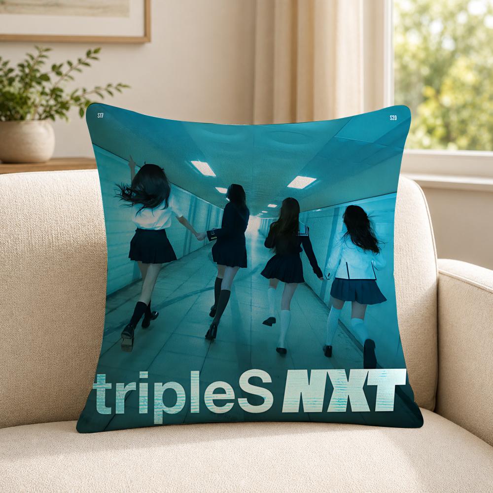 Kpop TtripleS Cushion Cover Soft Short Plush SkinFriendly Cushion Case for MultiScene Use