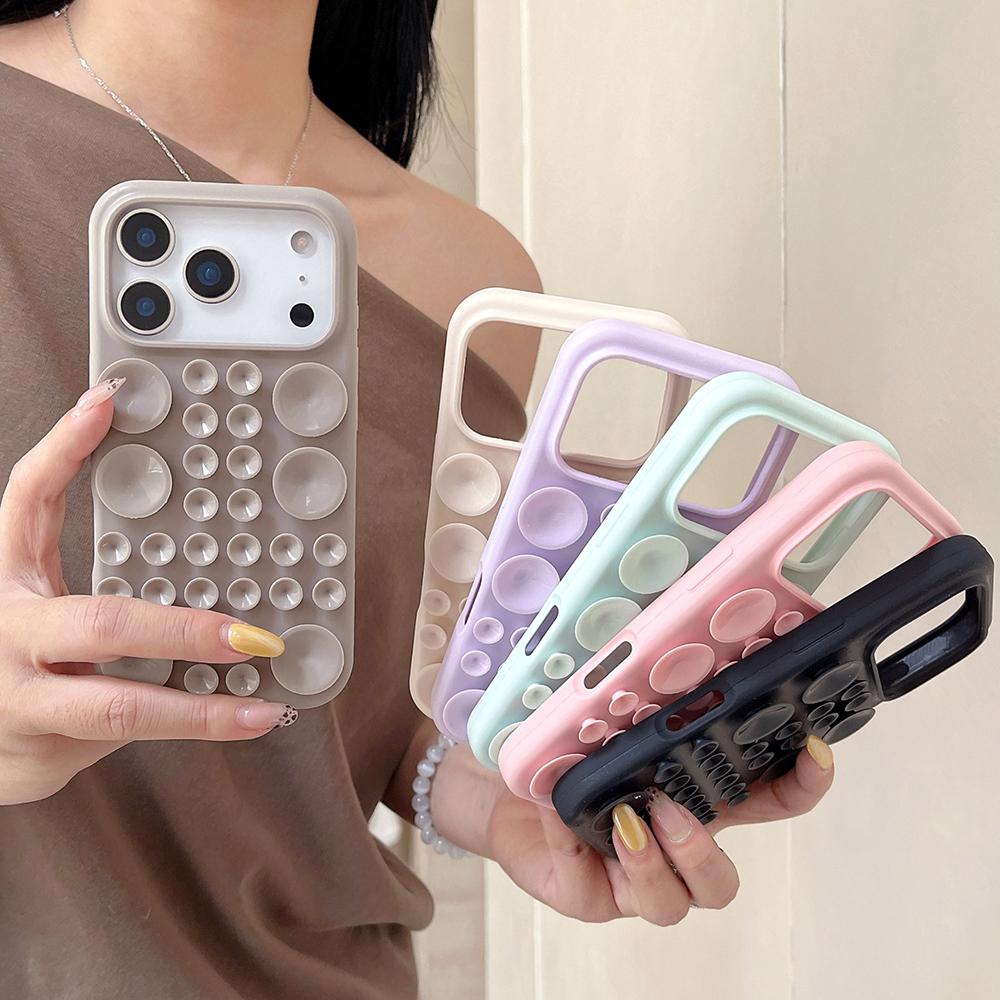 Мягкие силиконовые чехлы-присоски для For Iphone 17pro 17 16 1 14 13 Pro Max Милый креативный держатель Ударопрочный чехол для телефона Capa