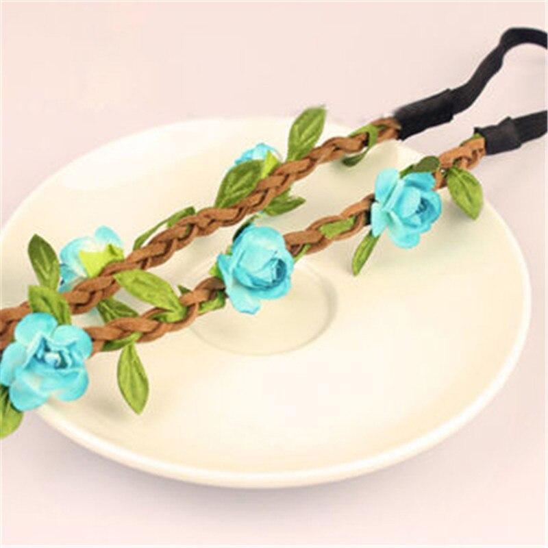 Женская свадебная повязка на голову с цветочным принтом, очаровательная цветочная тиара, вечерние гирлянды для невесты, венок принцессы, головной убор с короной для девочек, аксессуары для волос