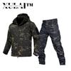 3 Colors Black Multicam Camouflage Army Military Jacket Pants Fleece Softshell Suit For Men