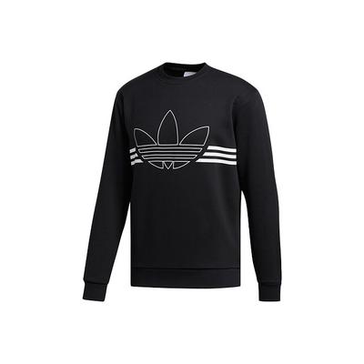 adidas Толстовка Originals Outline Trf Crw с большим логотипом, мужская толстовка, черная, ED4687