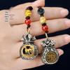 Zodiac Gold Blessings Rotating Keychain Pendant for Men and Women