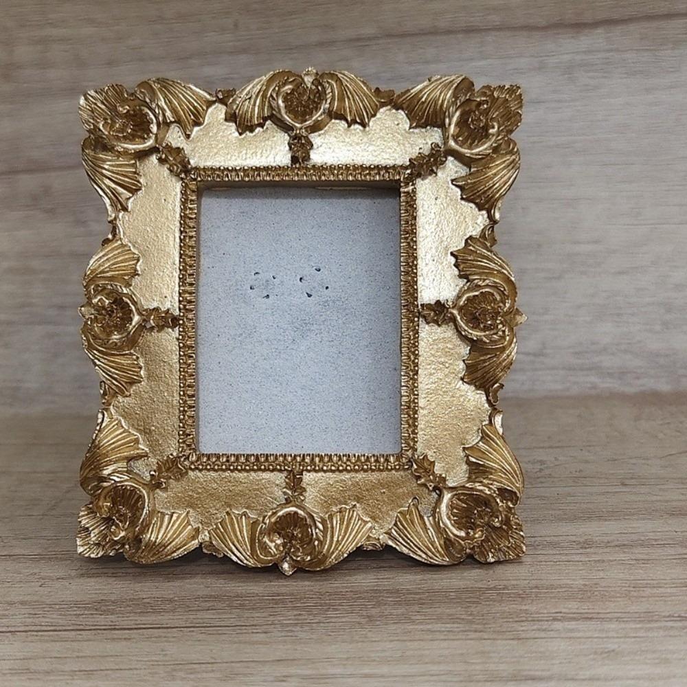 DIY Дисплей Винтажная Рамка для Фото Можно Поставить Смола Золотая Антикварная Рамка 10 см Мини Размер Барокко Декор Рамка Настольное Украшение