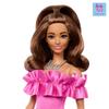 barbie Барби 65 Модница Розовое Платье с Оборками Нарядная Одежда Возраст 3 и старше Розовая Кукла HRH15/Дом