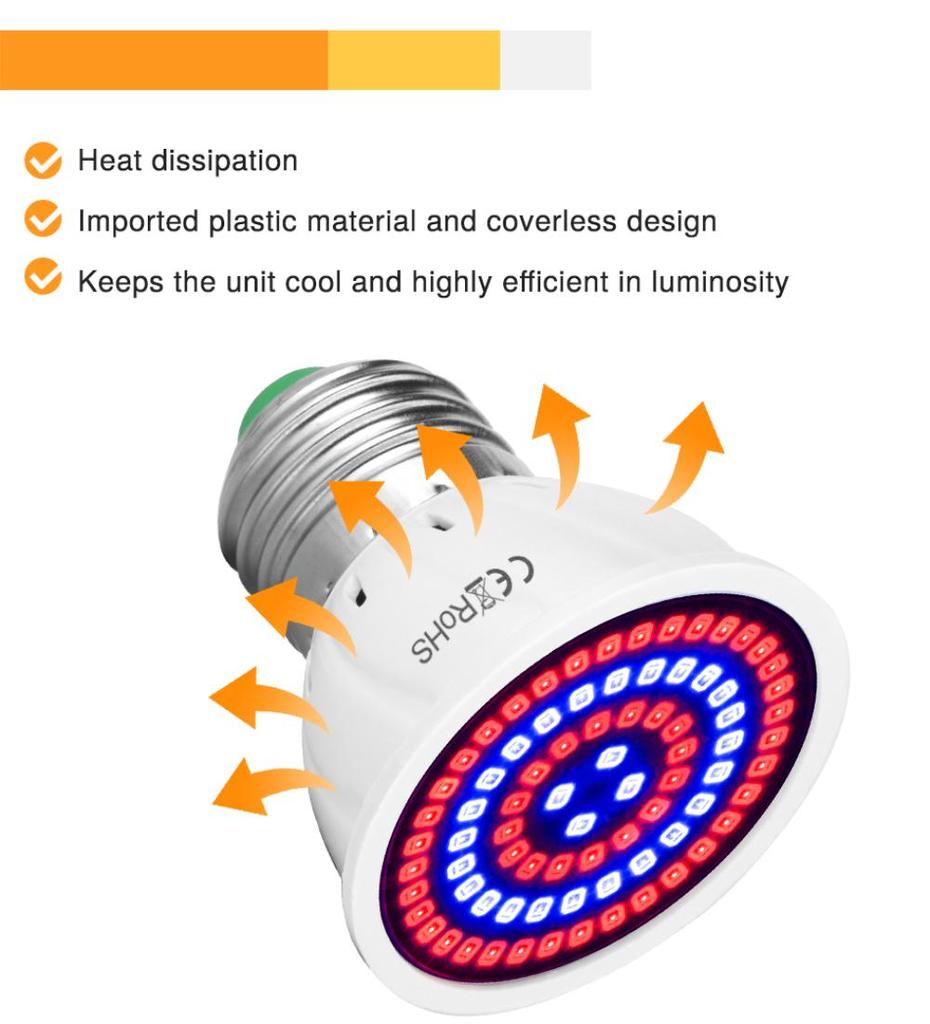 Led E27 Hydroponic Growth Light B22 Led Grow Bulb MR16 Full Spectrum 220V  Plant E14 Flower Seedling Fitolamp GU10