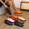 35-45,Soft-soled Shoes Women's Large Size Hand-stitched Lace-up Outside Casual Shoes, Ladies Imitation Leather Shoes